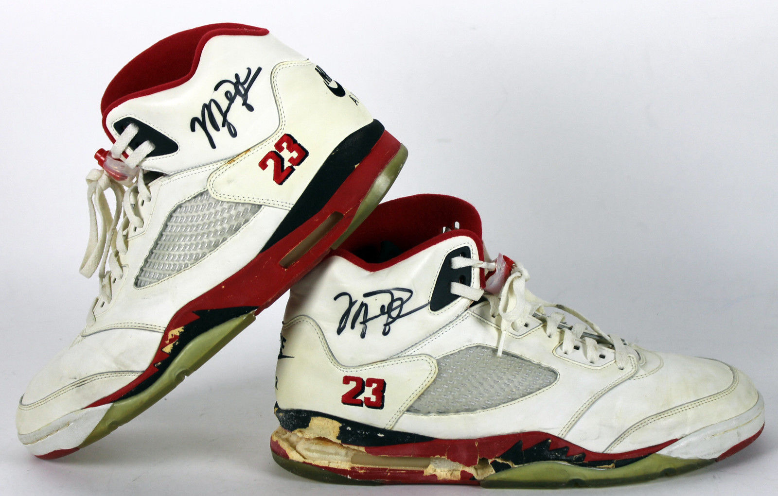 Lot Detail - 1990 Michael Jordan Game Used & Dual Signed Nike Air