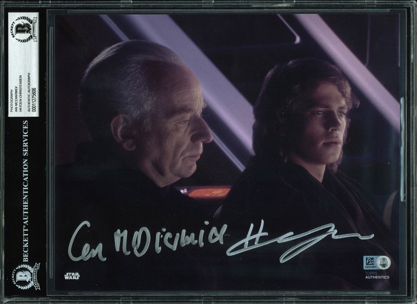 Ian McDiarmid & Hayden Christensen Signed 8" x 10" Color Photograph (Beckett/BAS Encapsulated)
