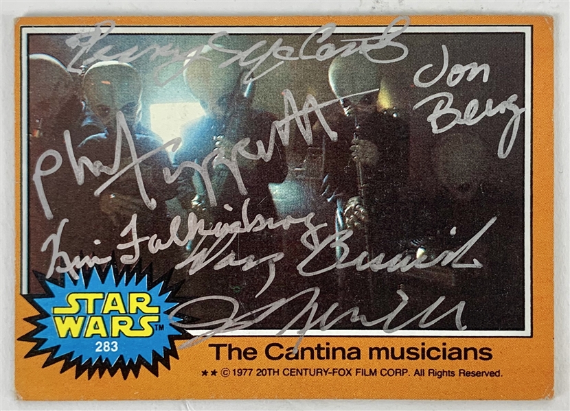 The Cantina Band Signed 1977 Star Wars Trading Card with Creators & Band Members! (Beckett/BAS Guaranteed)(Steve Grad Collection)