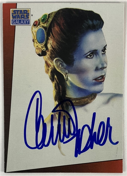 Carrie Fisher Signed 1993 Star Wars Galaxy Trading Card #5 (Beckett/BAS Guaranteed)(Steve Grad Collection)