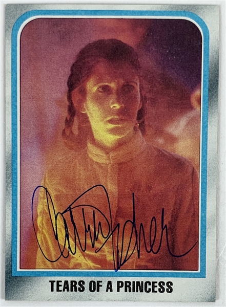 Carrie Fisher Signed 1980 Topps Star Wars Trading Card #205 (Beckett/BAS Guaranteed)(Steve Grad Collection)