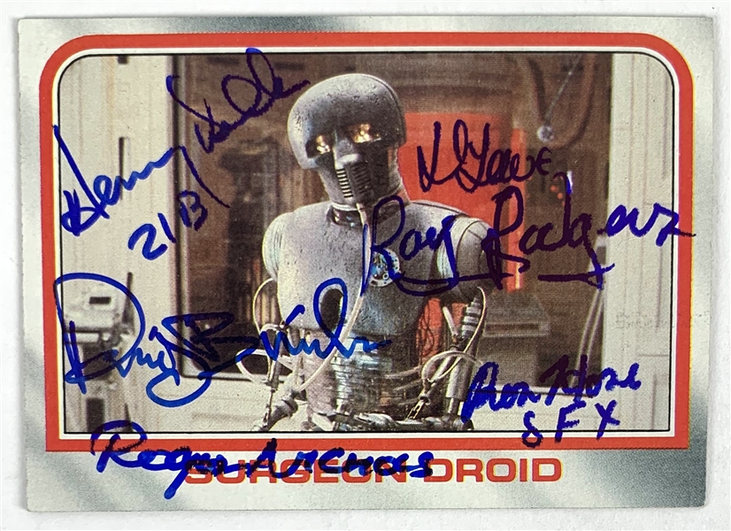 Medical Droid Cast Signed Topps ESB Trading Card #28 with Delk, Lowe, etc. (Beckett/BAS Guaranteed)(Steve Grad Collection)