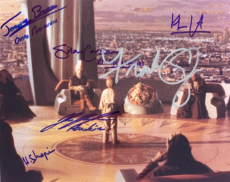 Phantom Menace: Rare Jedi Council Signed 8" x 10" Color Photo w/Oz, Lloyd, etc. (6 Sigs)(Beckett/BAS Guaranteed)