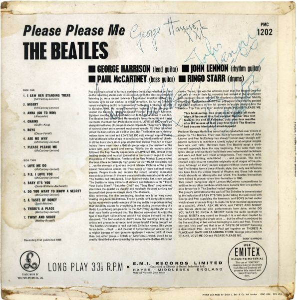 The Beatles: Stunning Signed "Please Please Me" Parlaphone Record Album (Beckett/BAS Guaranteed)(Epperson/REAL & Tracks UK LOAs)