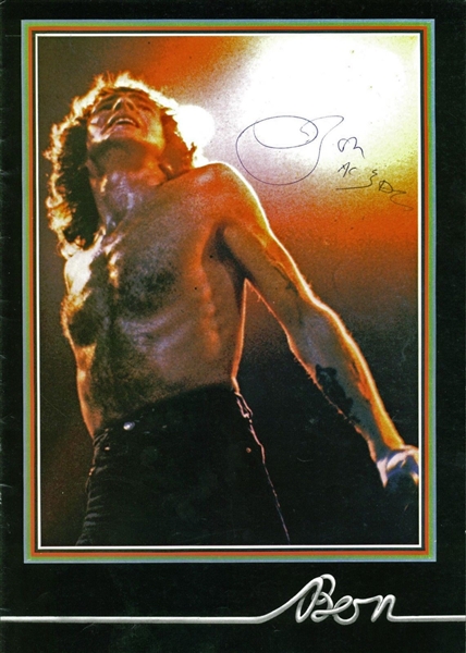 AC/DC: Bon Scott ULTRA-RARE Signed On-Stage 8.5" x 11" Photograph (PSA/DNA)