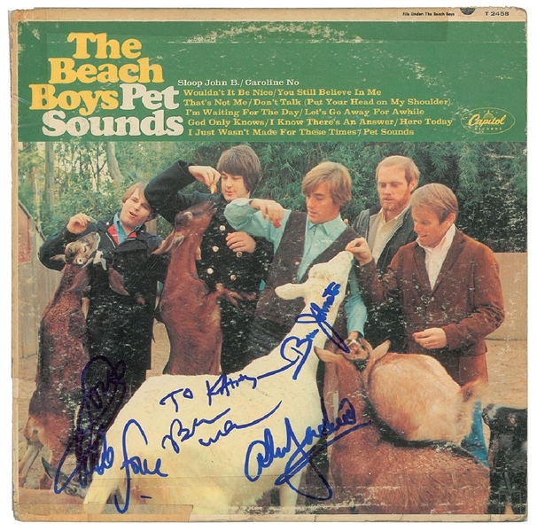 The Beach Boys Group Signed "Pet Sounds" Record Album (John Brennan Collection)(Beckett/BAS Guaranteed)