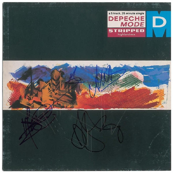Depeche Mode Group Signed "Stripped: Highland Mix" Single Album (John Brennan Collection)(Beckett/BAS Guaranteed)