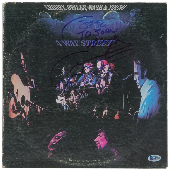 CSNY Signed "Four Way Street" Record Album with Neil Young, Stills & Nash (John Brennan Collection)(Beckett/BAS)
