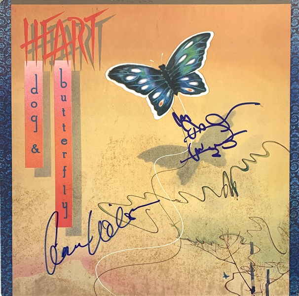 Heart: Nancy Wilson & Ann Wilson Signed "Dog & Butterflies" Record Album Cover (John Brennan Collection)(Beckett/BAS Guaranteed)
