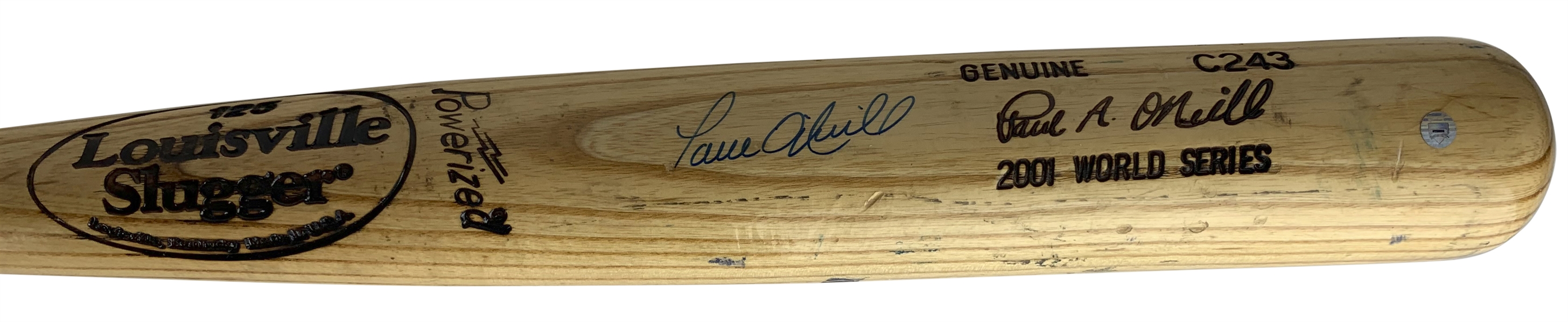 Paul ONeill Signed & Game Used 2001 World Series C243 Baseball Bat-Possibly The Last Bat of His Career! (PSA/DNA 10!)