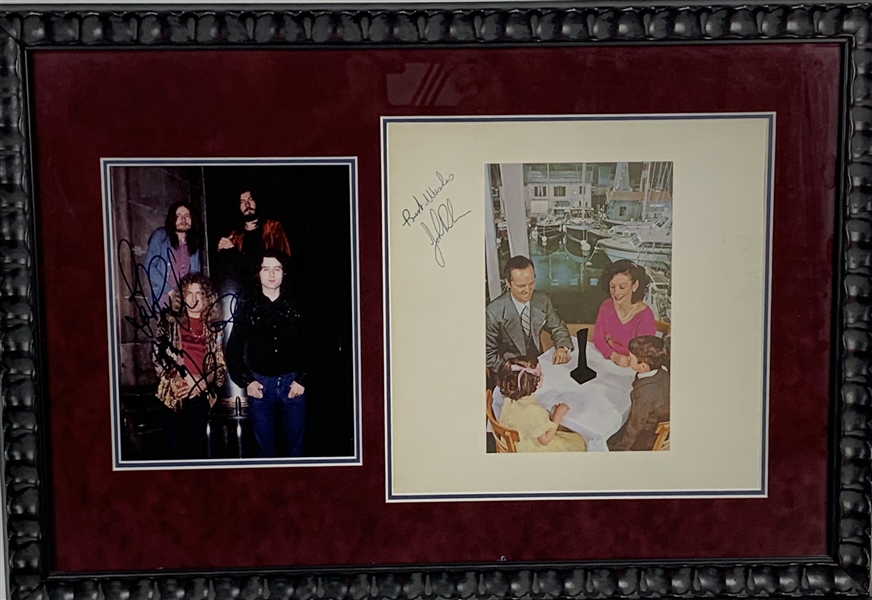 Led Zeppelin Group Signed 26" x 16" Framed Display w/ Bonham! (REAL/Epperson)