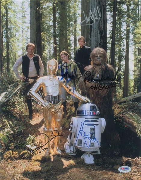 Star Wars: "Return of the Jedi" Beautiful Cast Signed 11" x 14" Photo w/Ford, Hamill, Fisher, etc. (PSA/DNA)