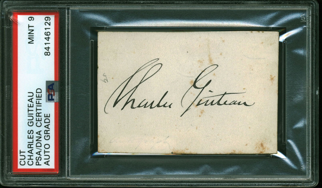 Charles Guiteau (Garfield Assassin) Signed 2" x 3" Sheet (PSA/DNA Encapsulated)