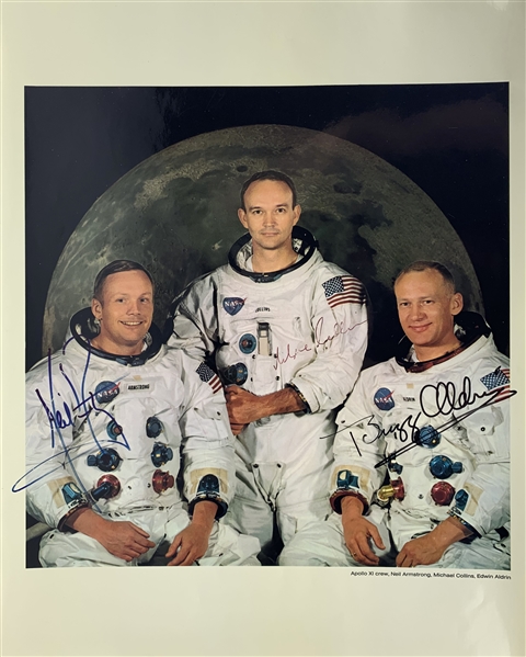 Apollo 11 Amazing Crew Signed Over-Sized 16" x 20" Color NASA Photograph w/ Armstrong, Aldrin & Collins (Beckett/BAS)