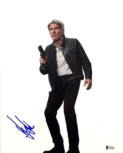 Star Wars: Harrison Ford In-Person Signed 11" x 14" Color Photo as Han Solo from "The Force Awakens" (Beckett/BAS LOA)