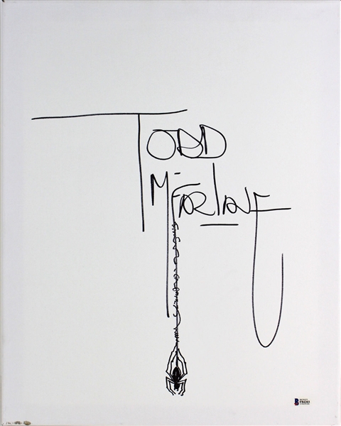Todd McFarlane Signed 16" x 20" Canvas w/ Spider Sketch (Beckett/BAS)