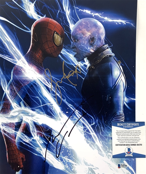 The Amazing Spider-Man 2: Jaime Foxx & Andrew Garfield Dual Signed 11" x 14" Color Photo (Beckett/BAS COA)