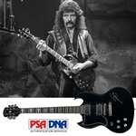 Black Sabbath: Tony Iommi ULTRA RARE Signed Left-Handed Gibson Epiphone Personal Model Guitar (PSA/DNA)