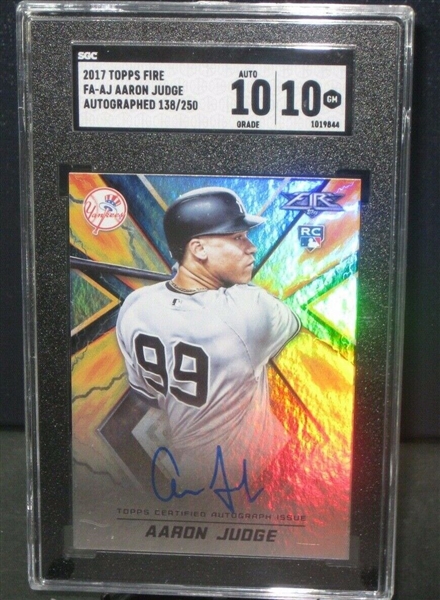 Aaron Judge Signed 2017 Topps Fire /250 Rookie Card (SGC 10 10)