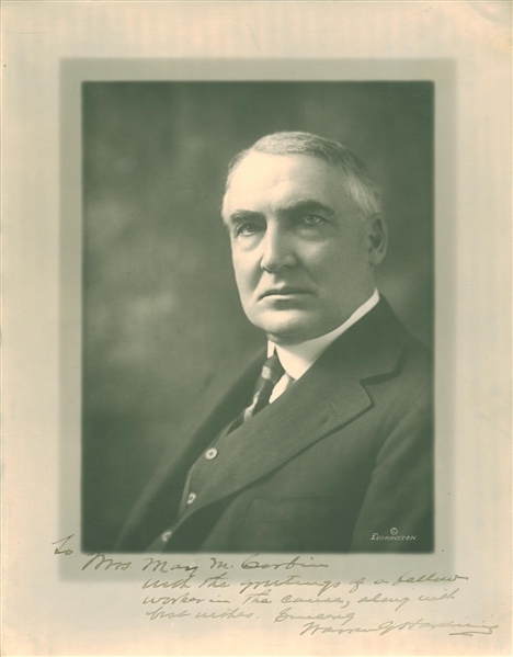 President Warren G. Harding Signed Over-Sized 10" x 13" Photograph (Beckett/BAS)