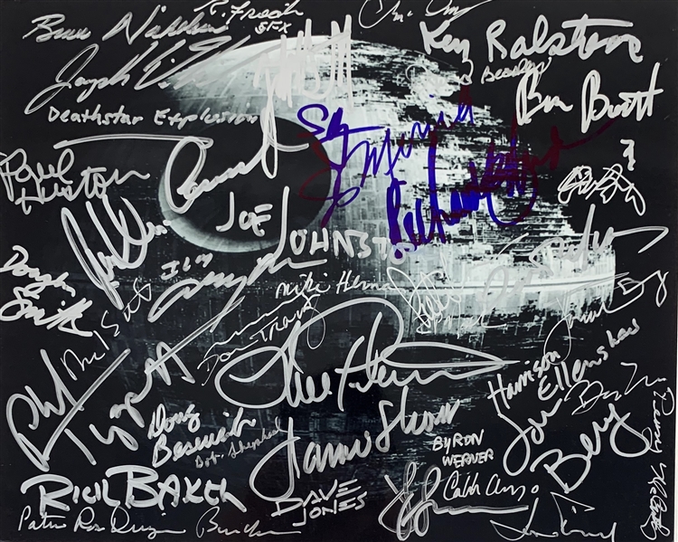 The Original ILM Extensive Crew Signed 8" x 10" Death Star Photo with 42 Signatures (Beckett/BAS Guaranteed)(Steve Grad Collection)
