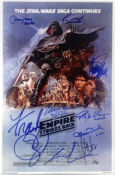 Star Wars Cast Signed 12" x 18" TESB Photograph w/ Ford, Lucas, Fisher & Others! (Beckett/BAS LOA)