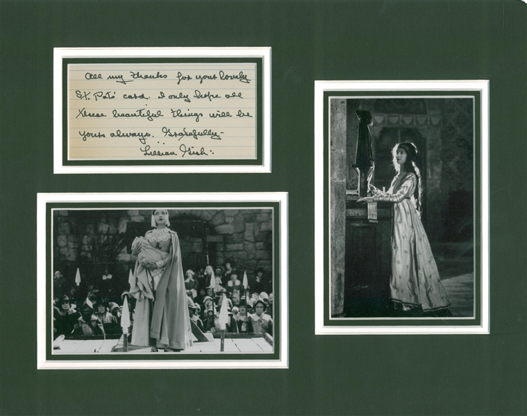 Lillian Gish Signed & Handwritten 3" x 5" Notecard Display (Beckett/BAS Guaranteed)