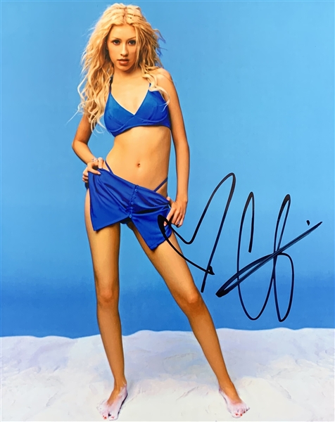 Christina Aguilera Sexy Signed 8" x 10" Color Photo (John Brennan Collection)(Beckett/BAS Guaranteed)