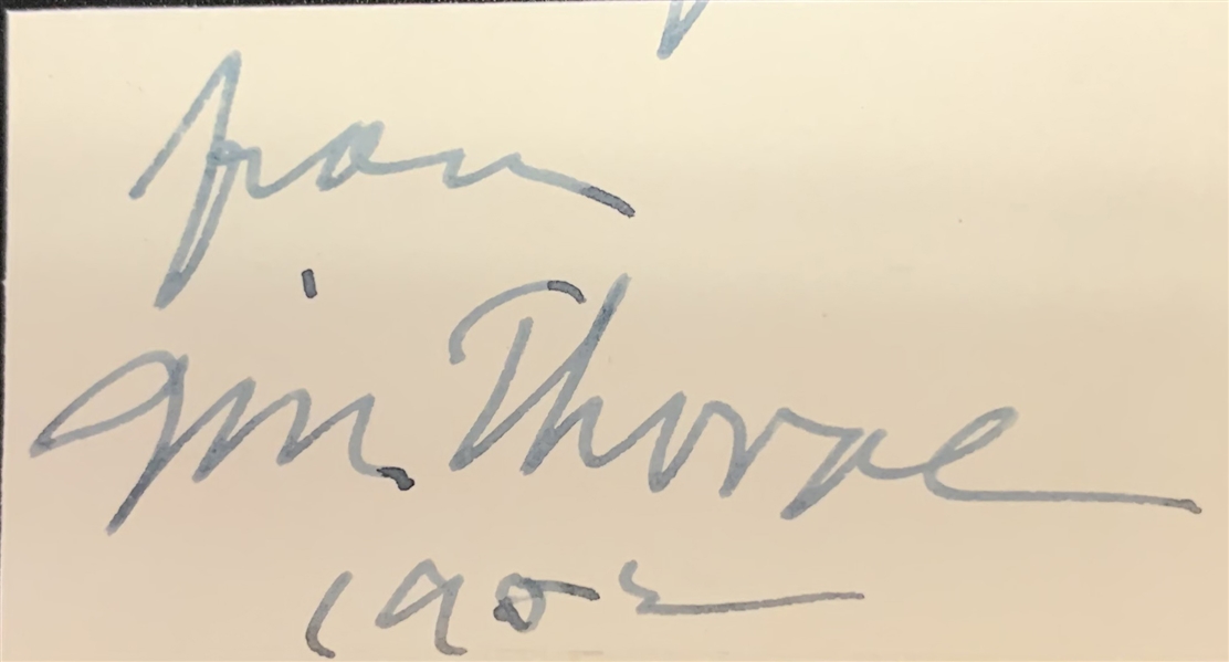 Jim Thorpe Near-Mint Signed 1.5" x 4" Album Page (Beckett/BAS)