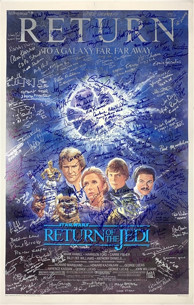 Star Wars "Return of the Jedi" Full Size Movie Poster with Amazing 177 Autographs! (Beckett/BAS Guaranteed)(Steve Grad Collection)