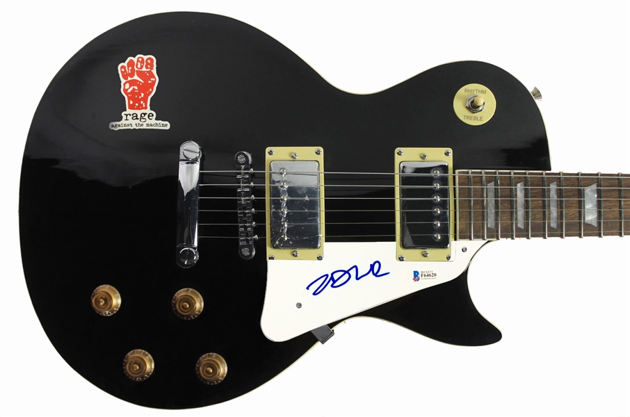 Rage Against The Machine: Zach De La Rocha Rare In-Person Signed Les Paul Style Electric Guitar (Beckett/BAS COA)
