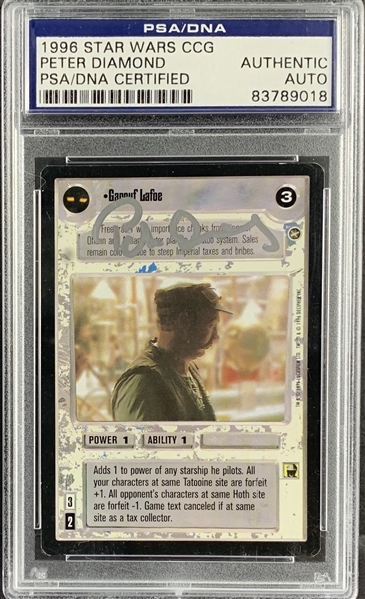 Peter Diamond Signed "Garouf Lafoe" Trading Card from 1996 Star Wars CCG Series (PSA/DNA)