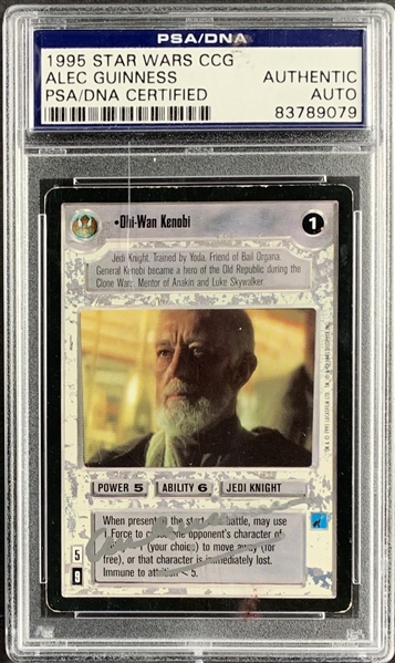 Sir Alec Guinness RARE Signed 1996 Star Wars CCG Game Card (PSA/DNA Encapsulated)