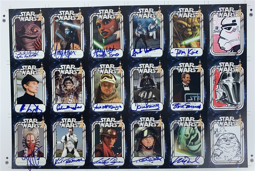 2008 Star Wars Fan Days Signed Official Pix Uncut 19" x 25" Trading Card Sheet with Mayhew, Prowse, etc.  (Beckett/BAS Guaranteed)