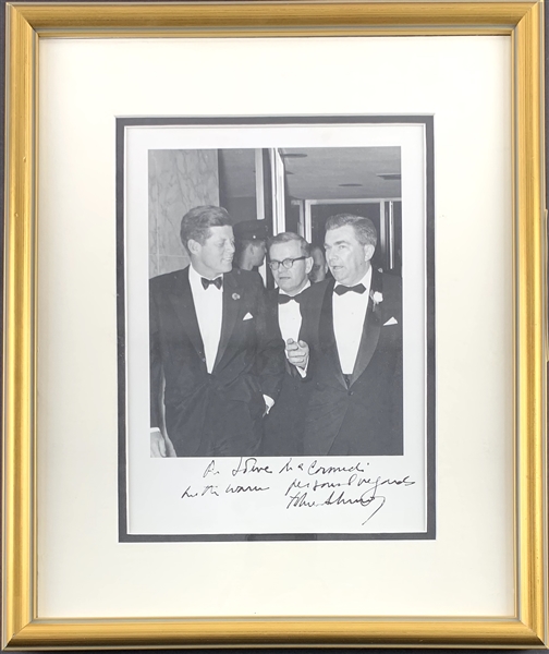 President John F. Kennedy Signed & Inscribed 8" x 10" Candid Photo in Custom Framed Display (Beckett/BAS)