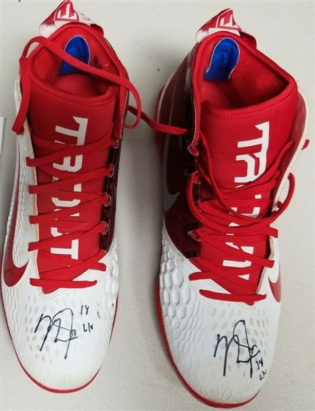 Mike Trout Game Used/Worn & Signed 2018 Angels Cleats (Anderson Authentics/Mike Trout LOA)