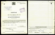 Winston Churchill Signed 1953 Tax Return Document (BAS/Beckett)