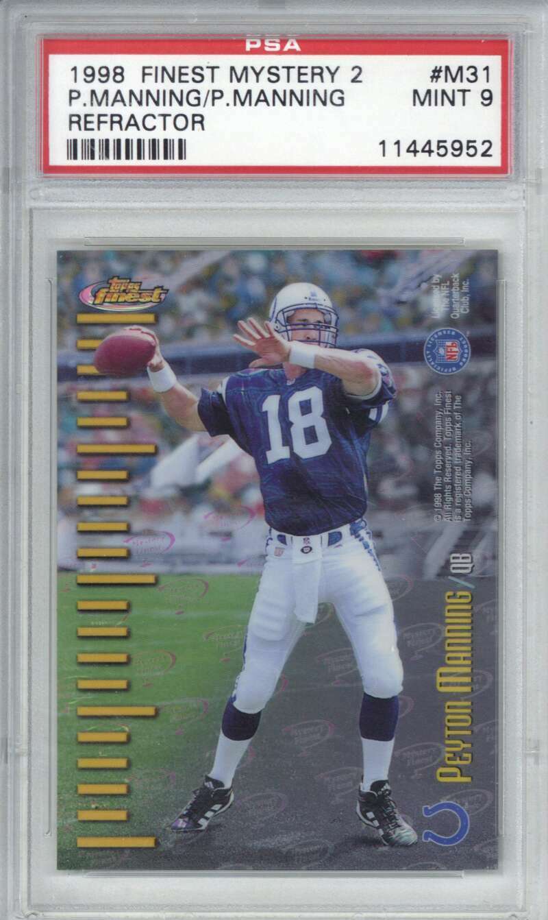 Lot Detail - Peyton Manning 1998 Topps Finest Mystery 2 Refractor
