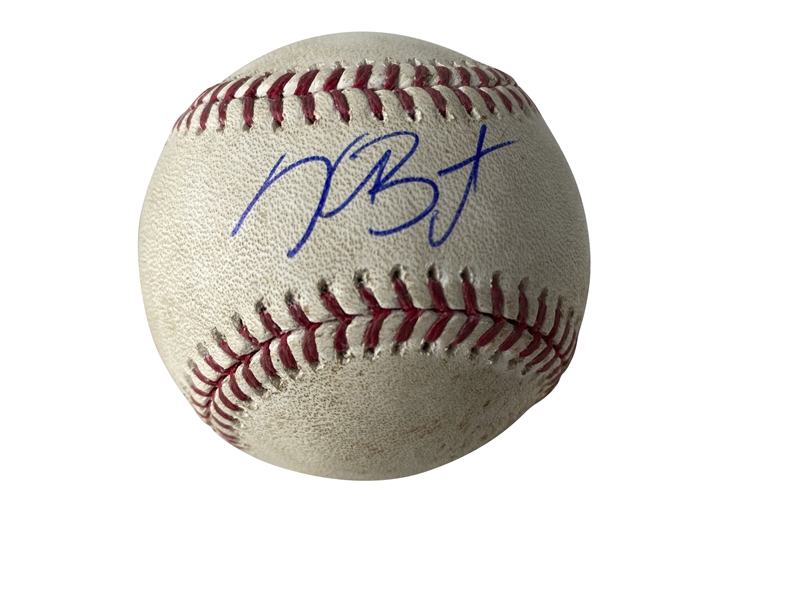 Kris Bryant Signed & July 24, 2019 Game Used OML Baseball Pitched to Bryant! (PSA/DNA & MLB)
