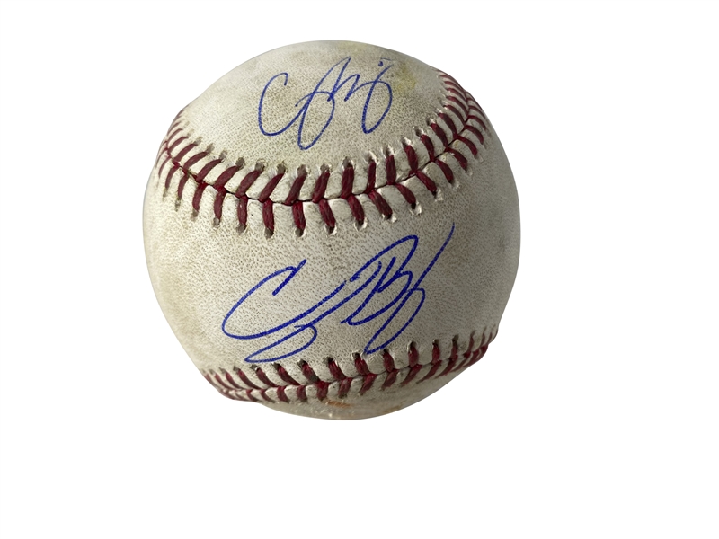 Dodgers Youth Movement: Cody Bellinger & Corey Seager Dual Signed & Game Used 2019 OML Baseball (HR Game for Both) (MLB & PSA/DNA)