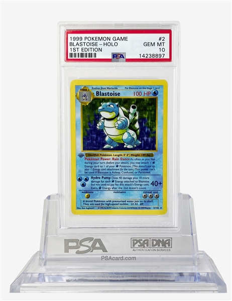 Blastoise First Edition 1999 Pokemon Game Holographic Trading Card - PSA GEM MINT 10!