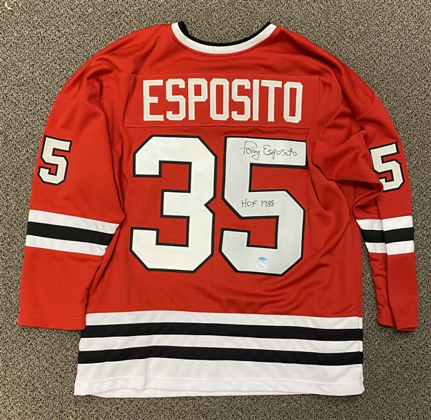 Tony Esposito Signed Blackhawks Jersey (JSA)