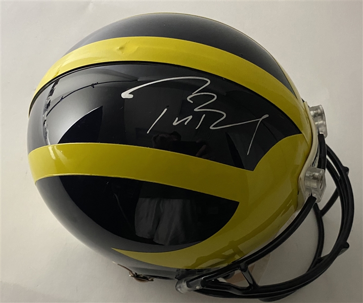 Tom Brady Rare Signed Michigan PROLINE Helmet (PSA)