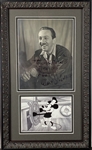 Walt Disney Exceptionally Signed 8" x 10" Sepia Tone Photograph (Sears and Beckett/BAS Guaranteed) 
