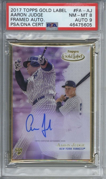 Aaron Judge Signed 2017 Topps Gold Label Rookie Card (PSA Graded 8 w/ 9 Auto)