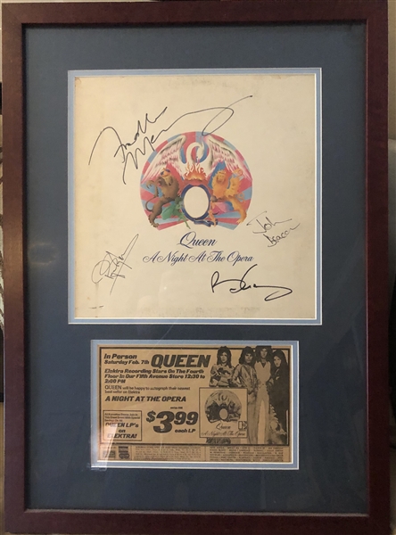 Tremendous Queen Group Signed "A Night at the Opera" Album in Custom Framed Display (Beckett/BAS Guaranteed)