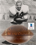 Ernie Davis Ultra Rare Single Signed Vintage Football - Sourced from Davis College Roomate, Ger Schewedes!(Beckett/BAS LOA & Davis Family LOA)