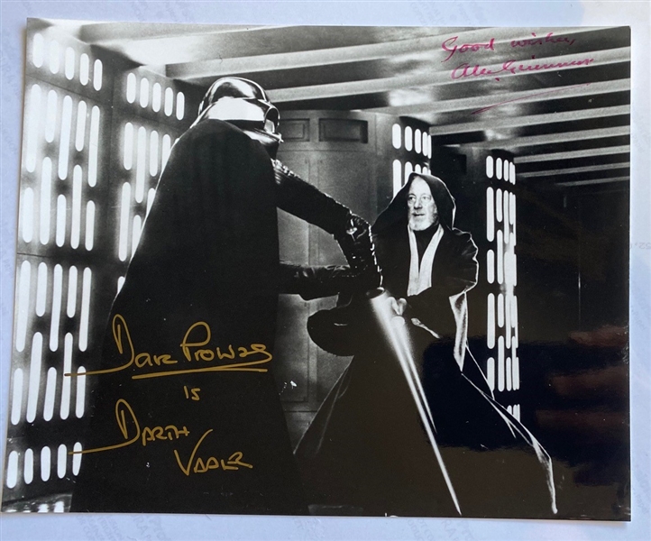 Vader vs Kenobi: Sir Alec Guinness & David Prowse Signed 8" x 10" Photograph (Beckett/BAS Guaranteed)