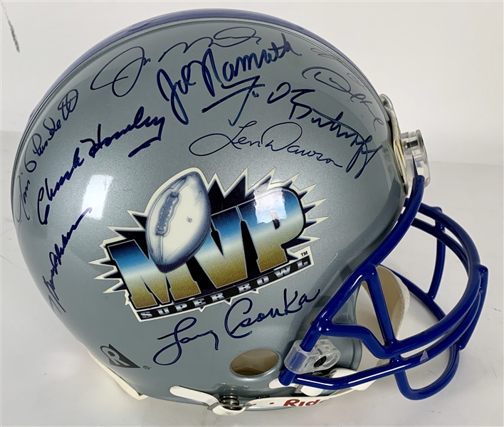 Super Bowl MVPs Signed Full Sized Proline Style Helmet with 26 Sigs Inc. Namath, Montana, etc. (Beckett/BAS LOA)