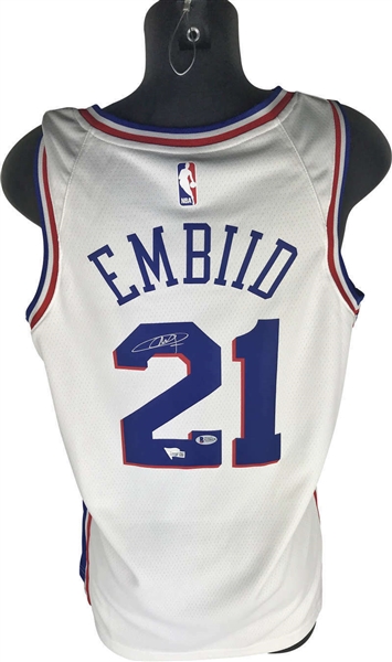 Joel Embiid Signed Philadelphia 76ers Jersey (Beckett/BAS & Fanatics)